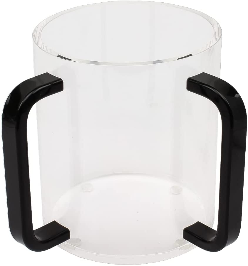 (D) Judaica Acrylic Wash Cup with 2 Handles (Black Handles)