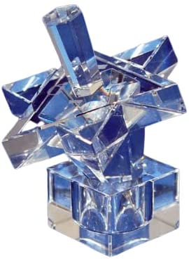 (D) Judaica Star of David Crystal Dreidel Jewish Hanuka Centerpiece (Clear)