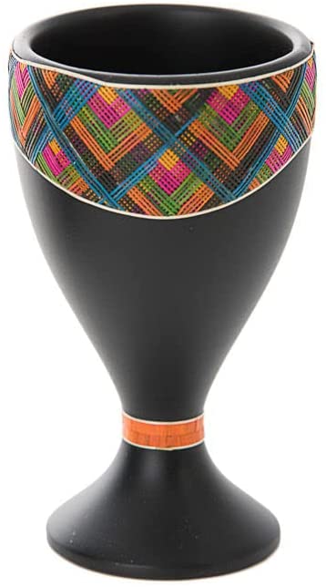 (D) Judaica Reed Sea Miriam`S Cup Wooden Shabbat Decor (Black)