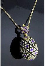 (D) Religious Gifts Enamel Faberge Style Pysanka Egg Pendant (Purple)