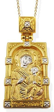 (D) Religious Gifts Madonna and Child Sterling Silver, Gold Jewelry Medal Pendant
