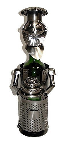 (D) Wine Bottle Holder, Chef with Caker, Bar Counter Decoration