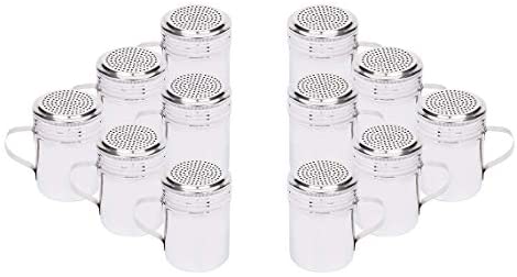 Salt and Pepper Shakers 10 Oz with Handle, Modern Style Kitchen Utensil (12 PC)