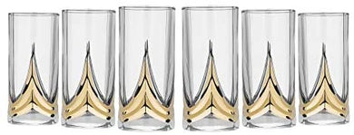 Highball Water Juice Glasses 10 Oz, Modern Clear Glassware Set of 6