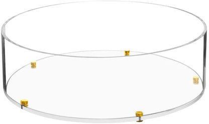 (D) Judaica Lucite Matzah Box with Leatherette Cover 13.75 (Gold)