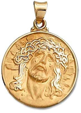 (D) Religious Gifts ECCE Homo Hollow Medal Yellow Gold, Jewelry