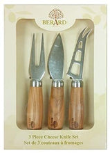 (D) Berard French Olive Wood 3 pc Cheese Set, Vintage Cooking Utensils (2 PACK)