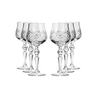 Neman Glassworks, 2oz Russian Crystal Shot Glasses on a Stem, Set of 6