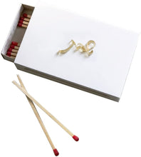 (D) Judaica Lucite White Matches Box Small Text Design (Gold)