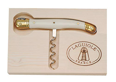 (D) Laguiole Hand Made French Corkscrew with Ivory Handle in a Box, Vintage