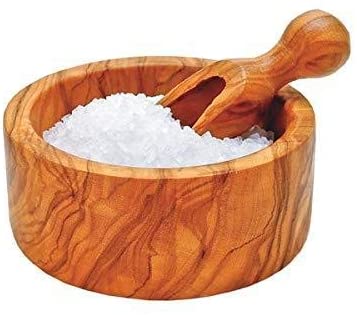 (D) Salt Cellar Wooden Bowl For Spices Laguiole Berard French Made - Vintage (12 PC)