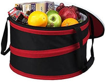 (D) Collapsible Party Tub 24 Can, Picnic Bag for Pie or Cake (Red)