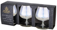 Brandy Stemmed Glasses Set 13.5 Oz 'Rainbow' Crystal Glassware Set of 3