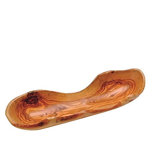 (D) Laguiole Berard Hand Made French Olive Wood Bread Basket, Vintage