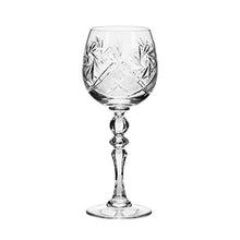 Set of 6 Neman Glassworks 8 Oz Wine Goblet Glasses, Hand Made Vintage Russian Crystal
