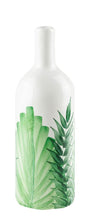 (D) Handmade Ceramic Vase, Bottle Table Decor, Green Palm Farmhouse Style