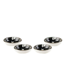 GIFTS PLAZA (D) Sauce Bowls Set of 4, Ceramic Dipping Bowls 1.2" H x 3" D (Black)