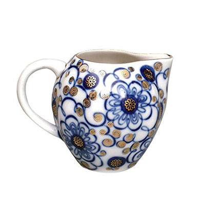 (D) Royalty Porcelain Lomonosov Winding Twig Net Blue Small Creamer
