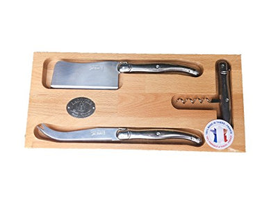 (D) Laguiole Hand Made French 3-pc Wine and Cheese Set Stainless Steel, Vintage