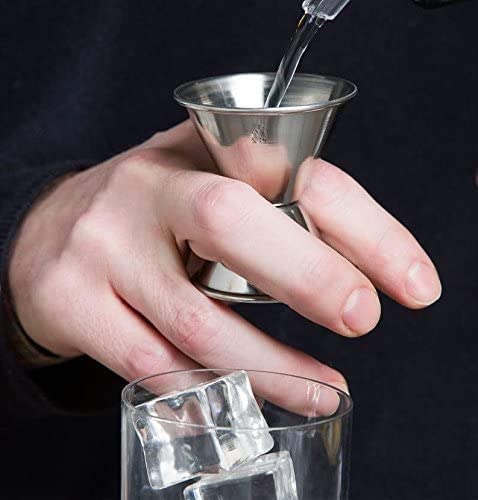 Measured Alcohol Jiggers 1/2 and 1 oz Size, Barware Set of 1, 2, 6, or 12 Pieces