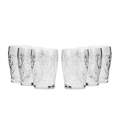 Set of 6 Beverage Glasses, 5oz Handmade Vintage Crystal Beverage Glasses