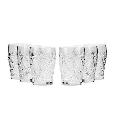 Set of 6 Beverage Glasses, 5oz Handmade Vintage Crystal Beverage Glasses