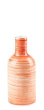 (D) Ceramic Green Vase Small Orange in Shape of Bottle, Farmhouse Home Decor
