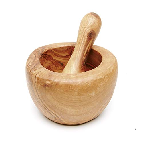 (D) Laguiole Berard Hand Made French Olive Wood Mortar and Pestle Extra Small, Vintage