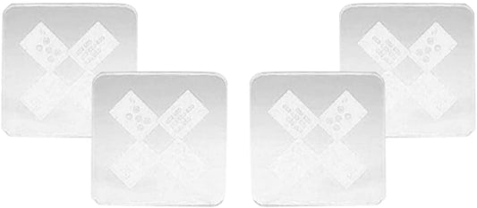 (D) Judaica Coasters Etched Glass Set of 4 Mah Jongg for Desk, Drinks