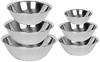 Stainless Steel 3/4-1 1/2-3-4-5-8 Qt Mixing Bowls for Cooking 6 Pc, Bakeware