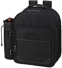 (D) 2 Person Picnic Backpack Bag, Full Equipment Set for Outdoor (Black)