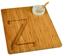 (D) Alphabet Bamboo Cheese Brown Charcuterie Board Wood Platter (Z)