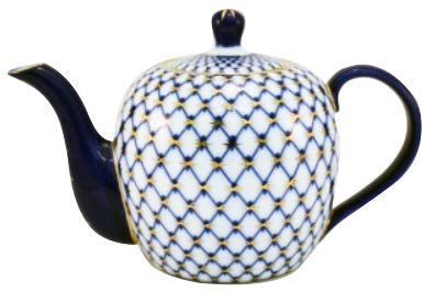 Royalty Porcelain Cobalt Blue Teapot 'Villa Azure' 12 Inch Bone China Porcelain