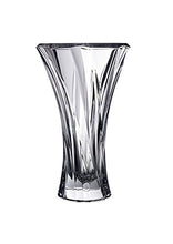 Decorative Crystal Flower Vase "Oklahoma" 13-in, Clear Elegant Centerpiece Bud