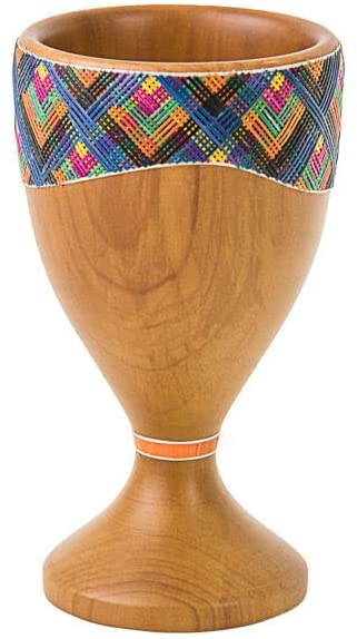 (D) Judaica Reed Sea Miriam`S Cup Wooden Shabbat Decor (Beige)