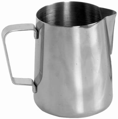 Frothing Milk Pitcher, Stainless Steel, Mirror Finish, Barware 12 oz Set of 1, 2, 6, or 12