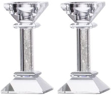 (D) Judaica Crystal Candlesticks with Crushed Gemstones Silver (13.5сm)
