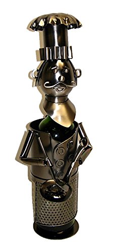 (D) Wine Bottle Holder, Chef with Pan, Bar Counter Decoration