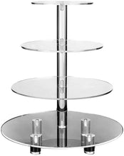 (D) Judaica Acrylic Cake Stand For Displays 4 Tiers Round 14'' H