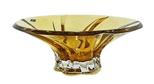 Decorative Crystal Fruit Bowl "Oklahoma Yellow" 12-in, Elegant Centerpiece Bud