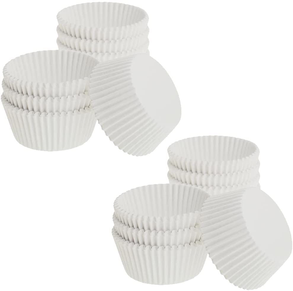 Ateco Baking Cups for Cupcakes or Muffins (2 PC, 1” Base X .75” White)