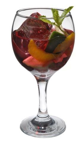 SET of 4-pc Luminarc 'Cheerful' Crystal-Clear Burgundy Goblets, Wine Glasses