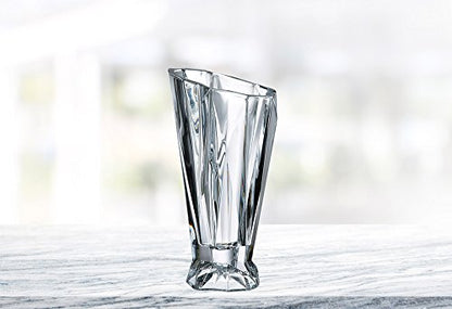 (D) Bohemian Crystal "Angle" Centerpiece Flower Vase 14"H