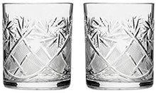 Set of 2 Vintage Cut Crystal Scotch Whiskey Glasses 11 oz, DOF Glassware (Rocks Glass)