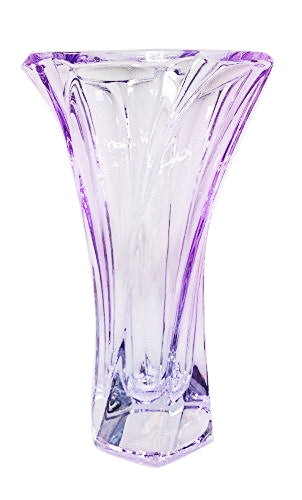Oklahoma Crystal Flower Purple Vase 13-inch centerpiece on a white background showcasing its full floral silhouette