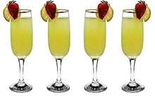 SET of 4-pc Luminarc Romantic 7 Oz Crystal-Clear Classic Flute Champagne Glasses