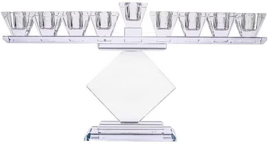 (D) Judaica Classical Crystal Menorah on Led 14