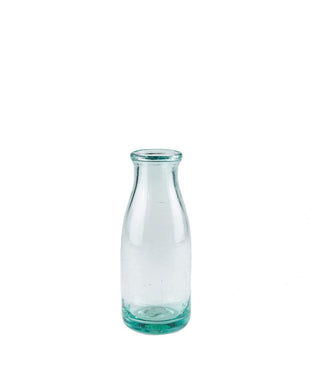 (D) Farmhouse Vase Decor Glass Vase in Shape of Milk Bottle, Recycled Glass