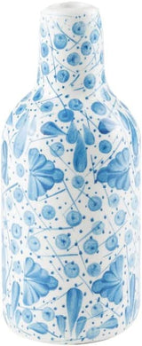 (D) Ceramic Small Bottle, Farmhouse Home Decor Bottle Shaped Vase (Blue)