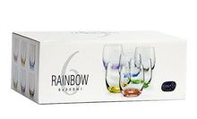 Bohemia Collection Rainbow Set of 6 Beverage Tumbler Multi Colored Glasses 10oz